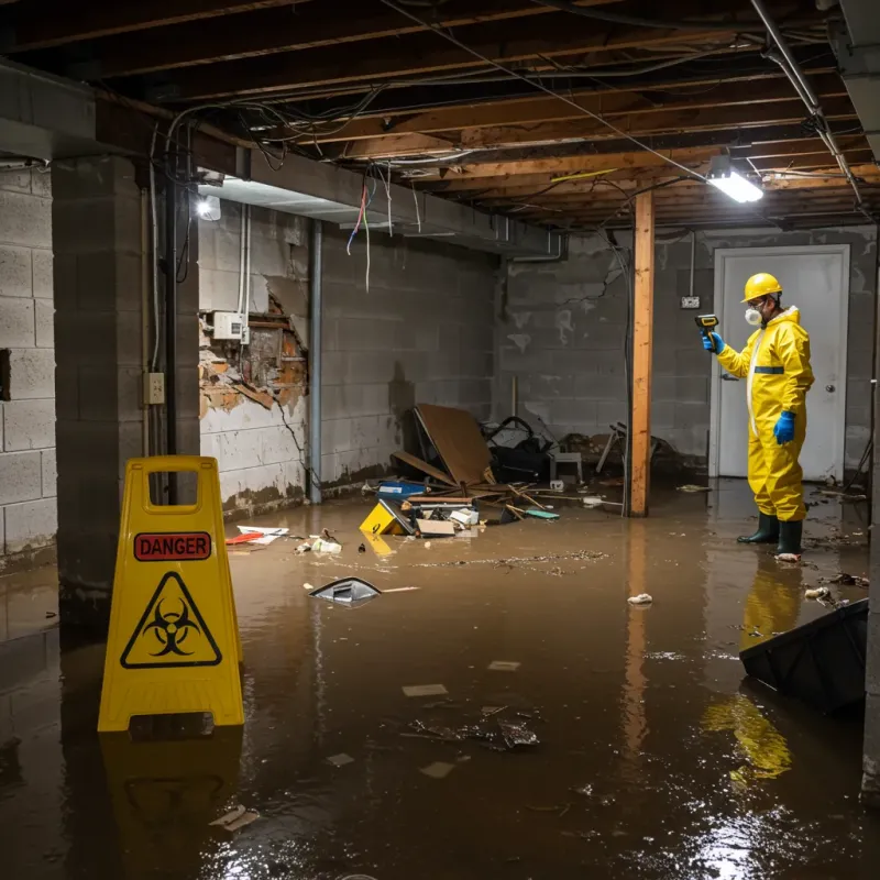 Flooded Basement Electrical Hazard in Carlton, OR Property
